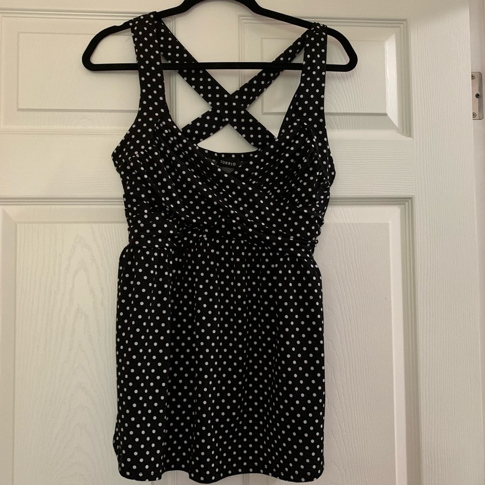 Torrid Polka Dot Peplum Top